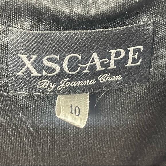 Xscape by Joanna Chen Elegant Vintage Black Maxi Dress, Beaded Floral Design, 10 - Picture 6 of 6